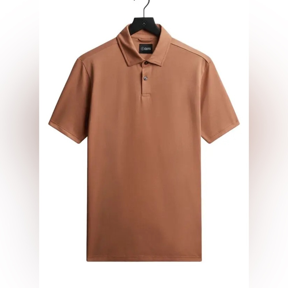 Cuts COZ Pima Split Hem Polo Shirt Size Medium Mens Golf Casual Business.   10